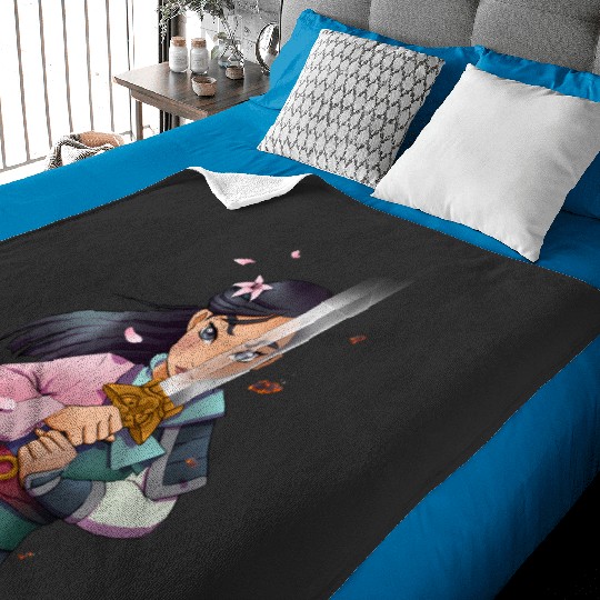 Disney Mulan Anime Half Girl Half Warrior Baby Blankets