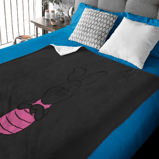 Disney Winnie The Pooh Piglet Simple Sketch Baby Blankets