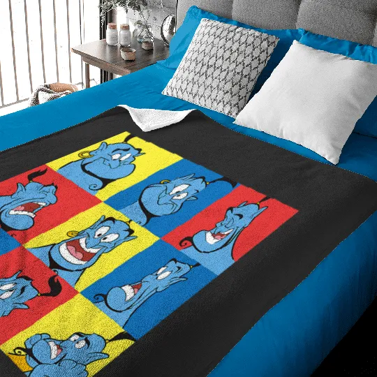 Disney Aladdin Genie Many Emotions Panel Big Chest Portrait Baby Blankets
