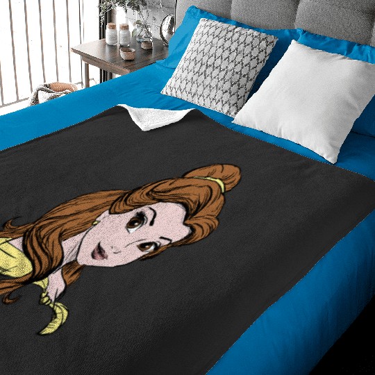 Disneys beauty beast belle ballgown portrait Baby Blankets