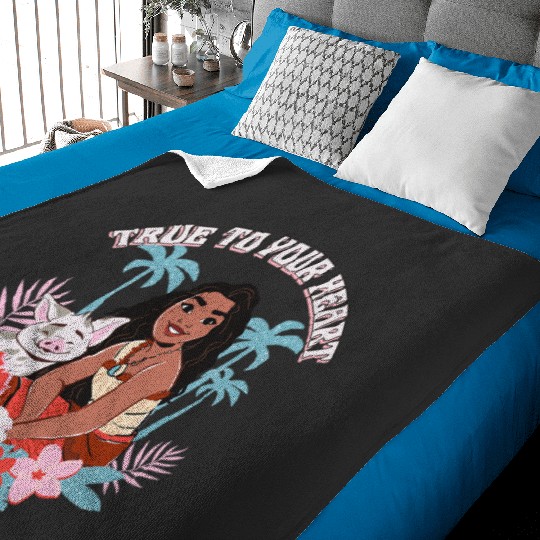 Disney Moana 2 True To Your Heart Pua Moana Tropical Logo Baby Blankets