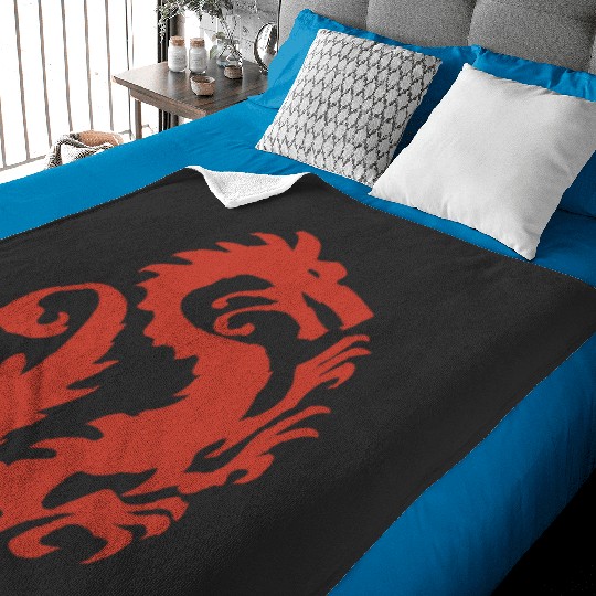 Disney Mulan Red Dragon Emblem Graphic Baby Blankets