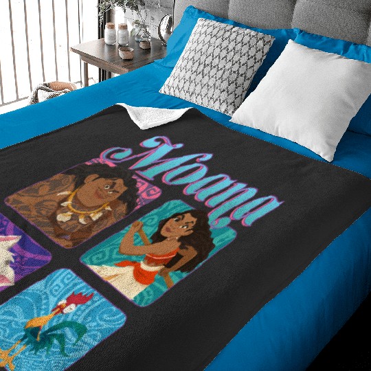 Disney Moana Pua Maui Hei Hei Retro Box Up Chest Panels Baby Blankets