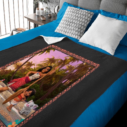 Disney Moana 2 Moana and Simea Pua Heihei Ocean Sisters Baby Blankets