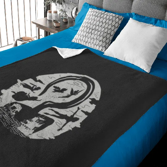 Disney Peter Pan Tink Wendy Kids Flying Silhouettes Baby Blankets, Peter Pan Baby Blankets