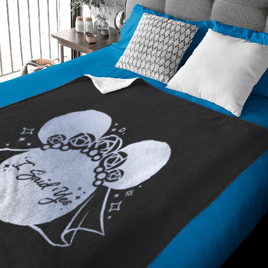 Disney I Said Yes Proposal Engagement Bridal Veil Minnie Baby Blankets