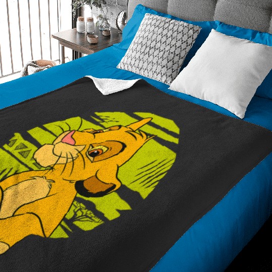 Disney The Lion King Young Simba Paws Green 90s Baby Blankets