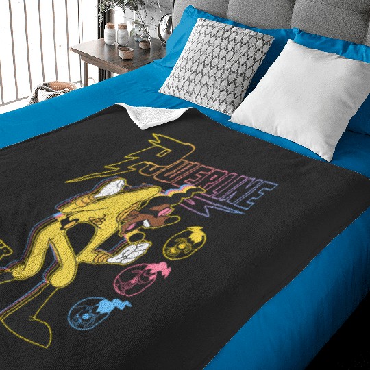 Disney A Goofy Movie Powerline Tour '95 Retro Neon Poster Baby Blankets