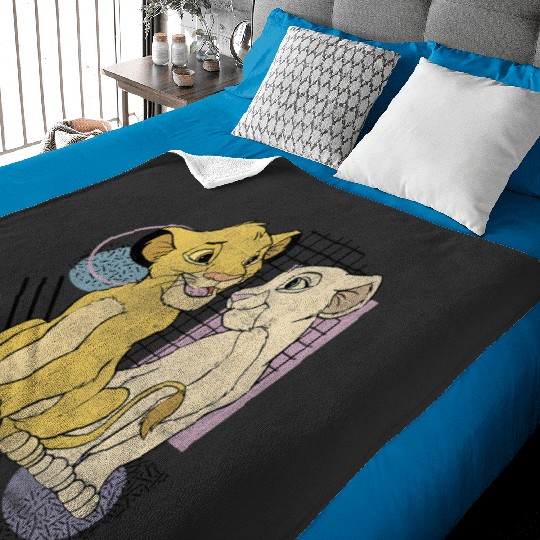Disney Lion King Simba Nala Meet Eyes Valentines Baby Blankets