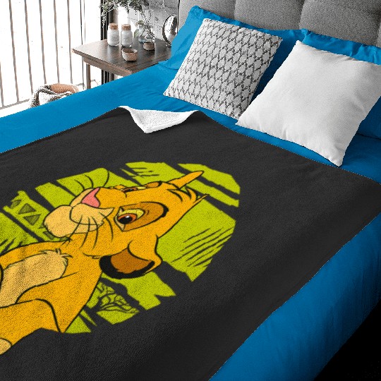 Disney The Lion King Young Simba Paws Green 90s Baby Blankets
