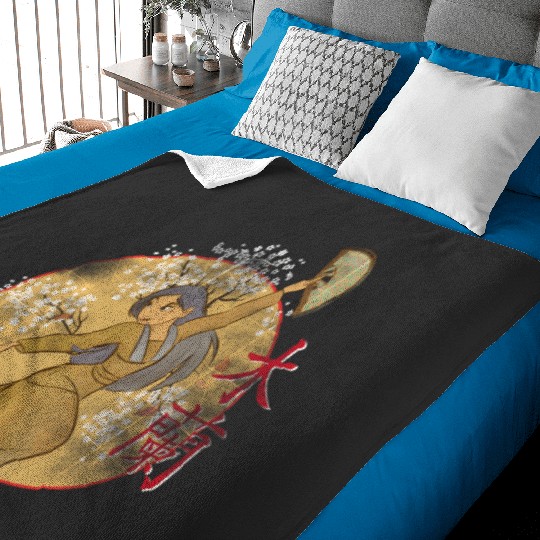 Disney Mulan Sword And Fan Portrait Baby Blankets