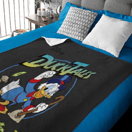 Disneys DuckTales Scrooge McDuck With Money Bags Logo Baby Blankets