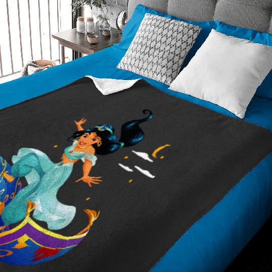 Disneys Aladdin Princess Jasmine Magic Carpet Pose Baby Blankets