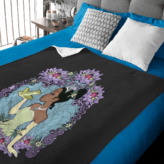 Disney Princess And The Frog Tiana Floral Frame Portrait Baby Blankets