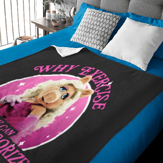 Disney The Muppets Miss Piggy Why Exercise Accessorize Baby Blankets