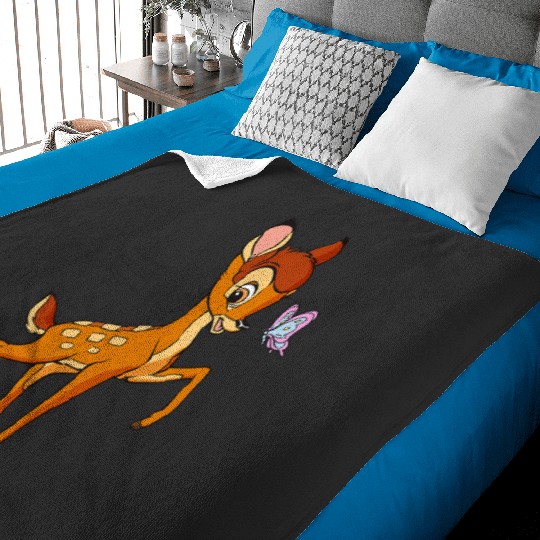Disney Bambi Young Bambi Classic Cute Happy Pose Logo Baby Blankets