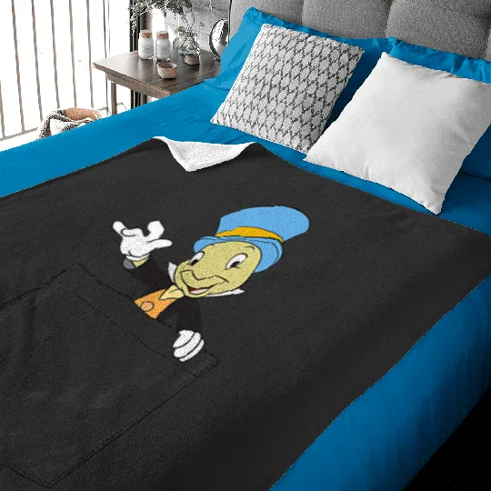 Disney Pinocchio Jiminy Cricket Faux Pocket Baby Blankets
