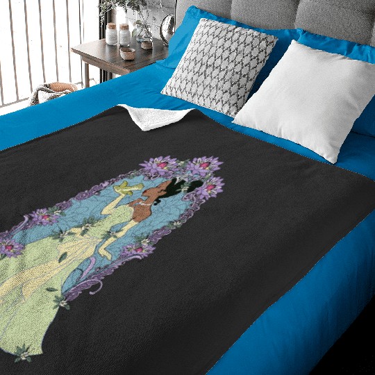 Disney Princess And The Frog Tiana Floral KISSss Baby Blankets