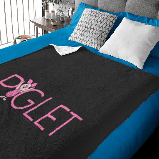 Disney Winnie the Pooh Piglet Classic Lettering Baby Blankets