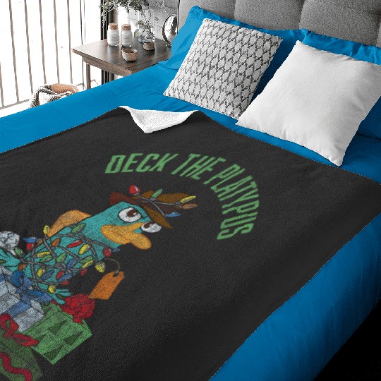 Disney Phineas and Ferb Christmas Perry Deck The Platypus Baby Blankets