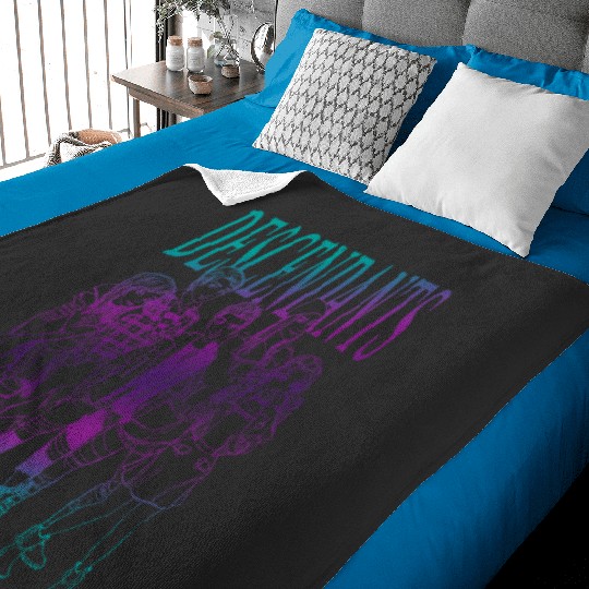 Disney Descendants Group Gradient Outline Poster Baby Blankets