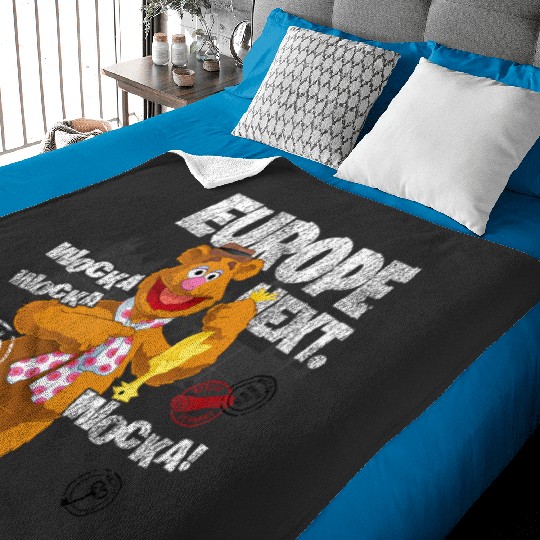 Disney The Muppets Fozzie Bear Europe Next Distressed Poster Baby Blankets