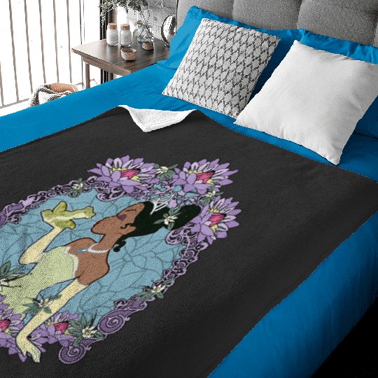 Disney Princess And The Frog Tiana Floral Frame Portrait Baby Blankets