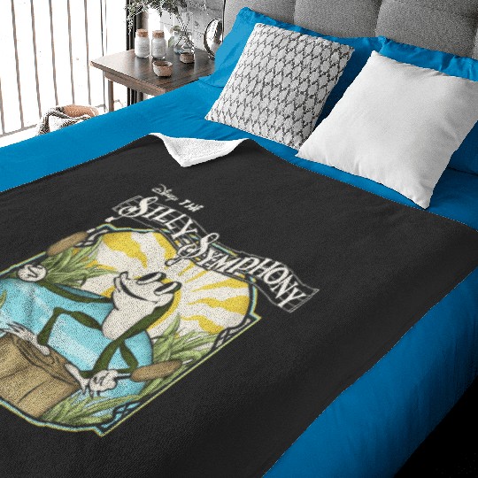 Disney Silly Symphonies Spring Frog Pond  Chest Logo Baby Blankets