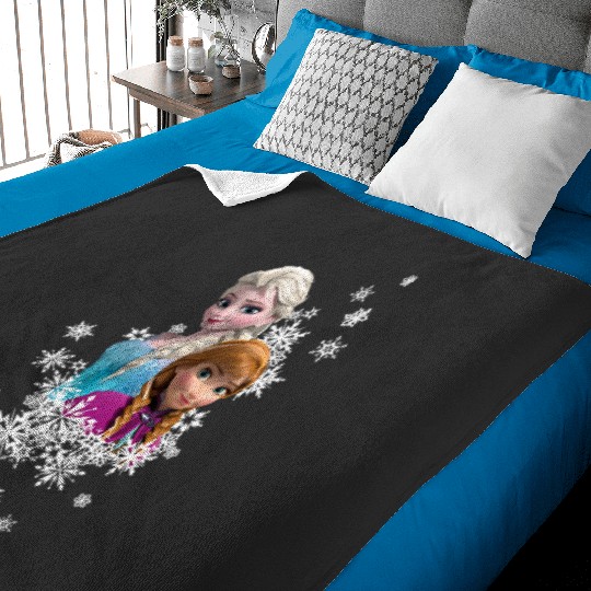 Womens Disneys frozens Anna and Elsa Snowflakes VNeck Baby Blankets