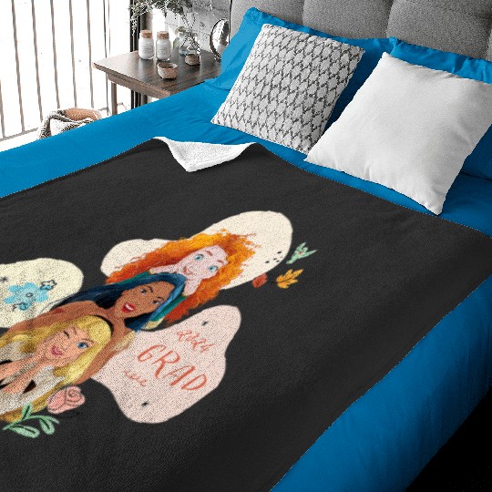 Disney Princess Trio Class of ‘ Graduation New Grad Baby Blankets