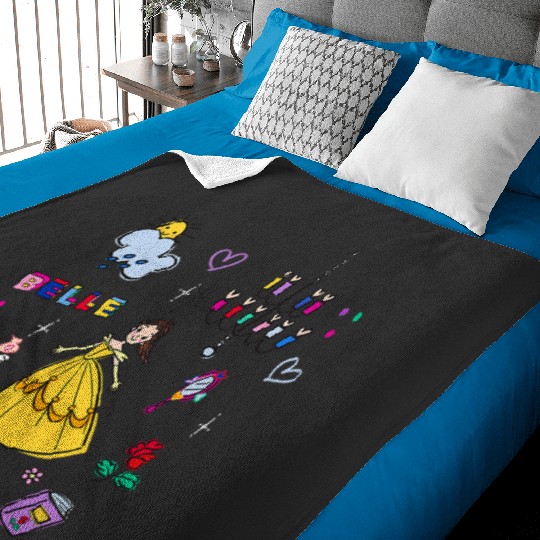 Disney Beauty and the Beast Belle Chibi Princess Icons Baby Blankets