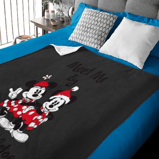Disneys Minnie N Mickeys Meet me by the Mistletoe Holiday Baby Blankets