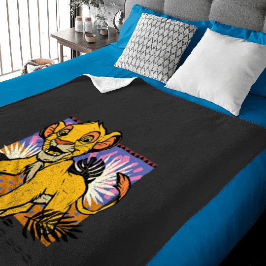 Disney The Lion King th Anniversary Wood Block Style Simba Baby Blankets