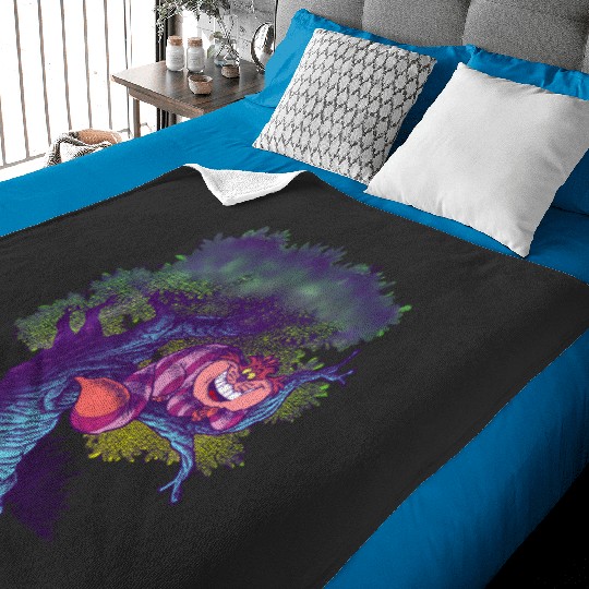 Disney Alice In Wonderland Cheshire Cat Modern Storybook Baby Blankets