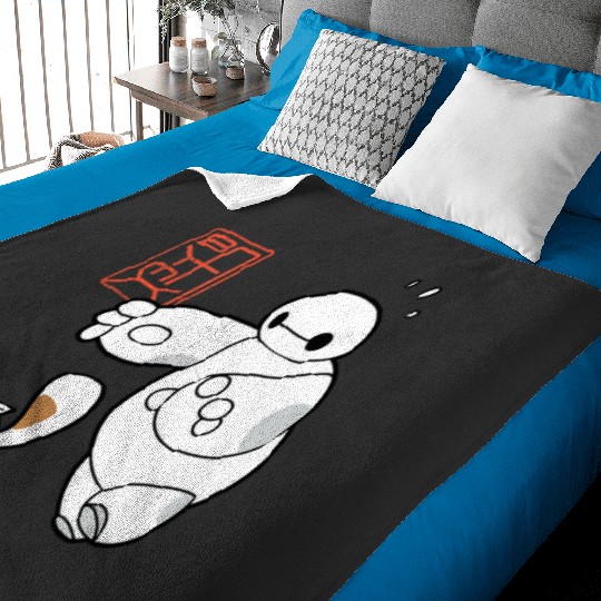 Disney Big Hero  Baymax Chasing Mochi Cute Shot Baby Blankets
