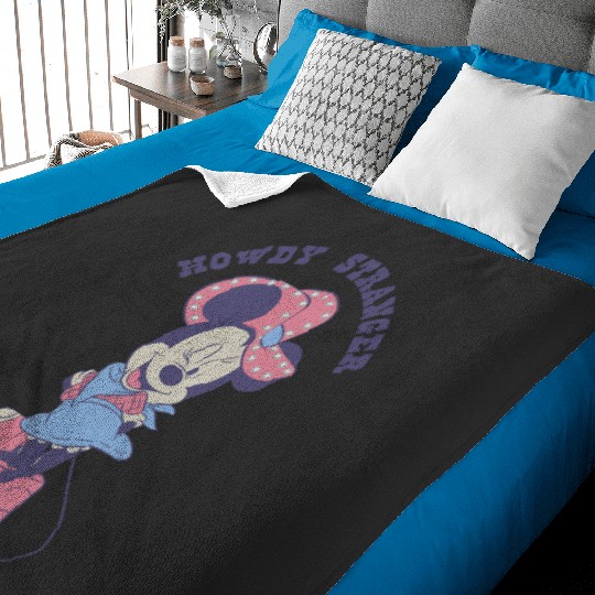 Disney Minnie Mouse Sassy Cowgirl Howdy Stranger Wink Logo Baby Blankets