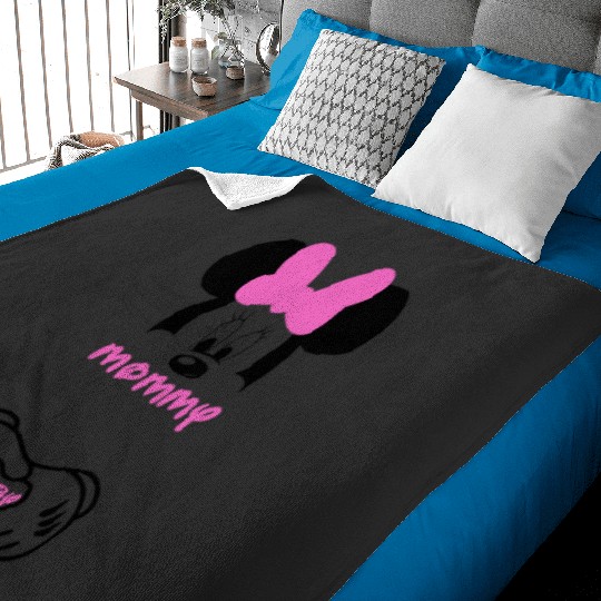 Minnie Mouse Mommy and Baby Maternity Shirt -Disney Pregnancy - Pregnancy Shirt - Bump Shirt - - Disney Shirt - Disneyland - Disney World 1 Baby Blankets