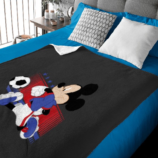 Kids Disney Mickey And Friends Mickey Soccer Player USA Toddler Baby Blankets