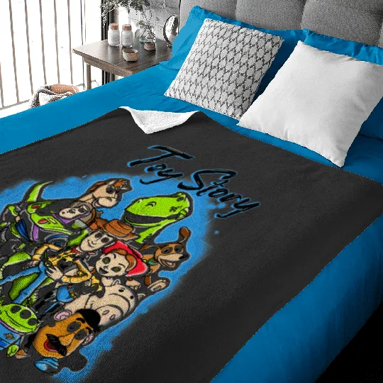 Disney Pixar Toy Story Airbrush  Style Group Poster Baby Blankets