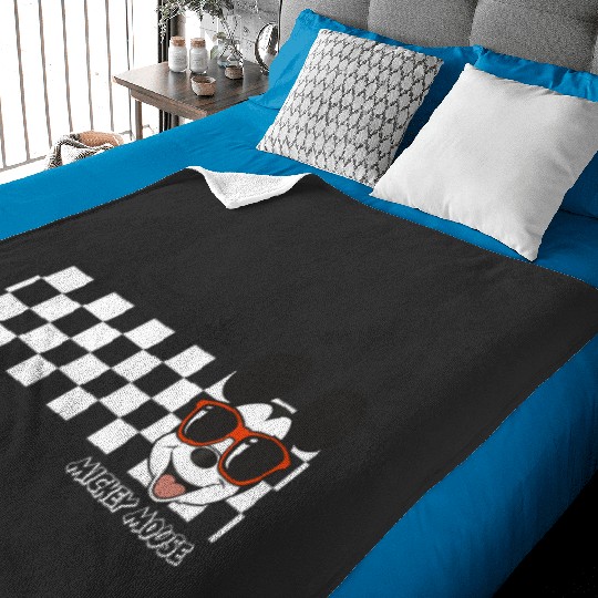 Disney Mickey And Friends Mickey Mouse Checkerboard Stripe Baby Blankets