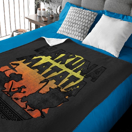 Womens Disney The Lion King Hakuna Matata Sunset Silhouette Poster V-Neck Baby Blankets