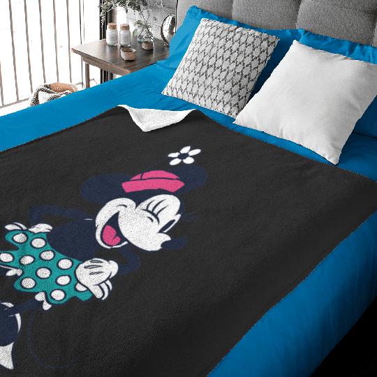 Amazon Essentials Disney Standing and Winking Retro Minnie Baby Blankets