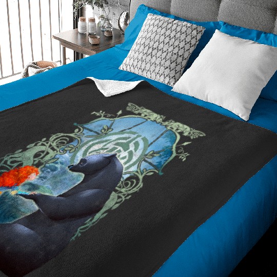 Womens Disney Pixar Brave Merida And Bear Profile Portrait V-Neck Baby Blankets
