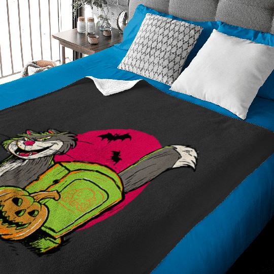 Womens Disney Cinde Halloween Lucifer The Cat Graveyard V-Neck Baby Blankets