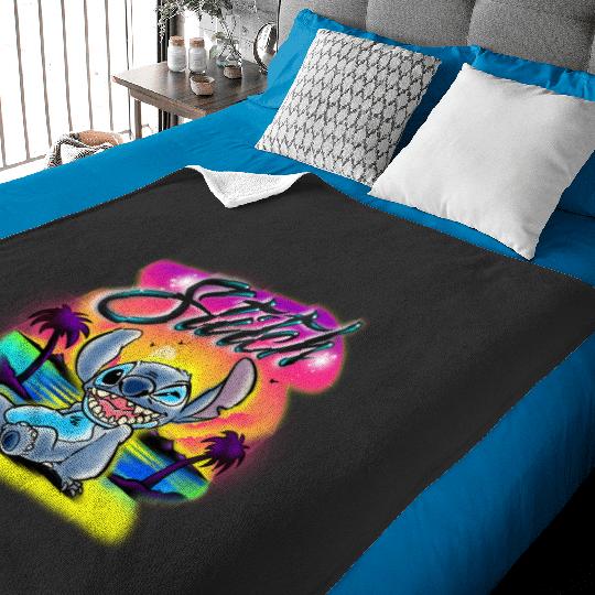 Disney Airbrush Stitch Baby Blankets