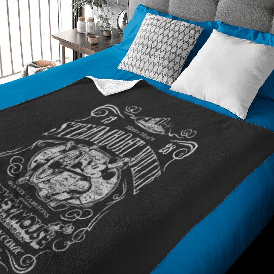Disney 100 Mickey Mouse Steamboat Willie Poster Homage D100 Baby Blankets