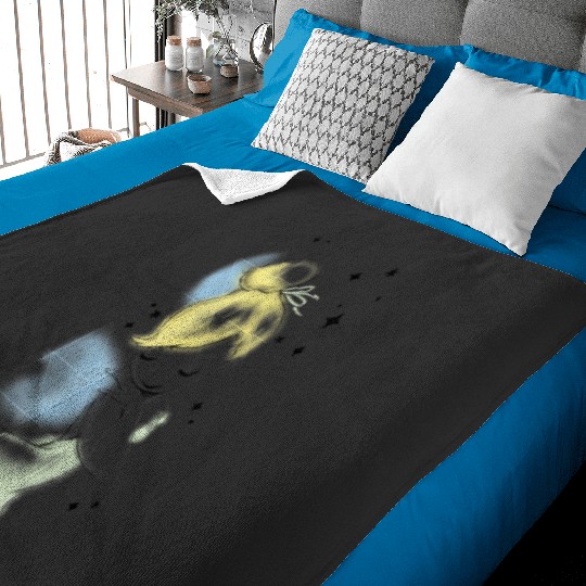 Disneys peter pan tinkerbell airbrush style sketch Baby Blankets
