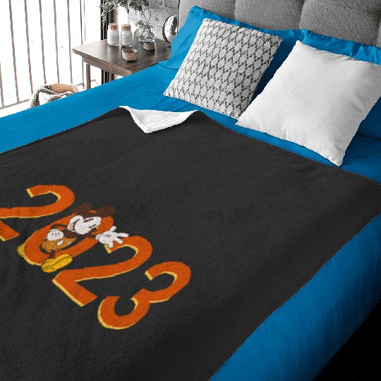 Disney Mickey Mouse Waving 2023 100th Anniversary New Year Baby Blankets