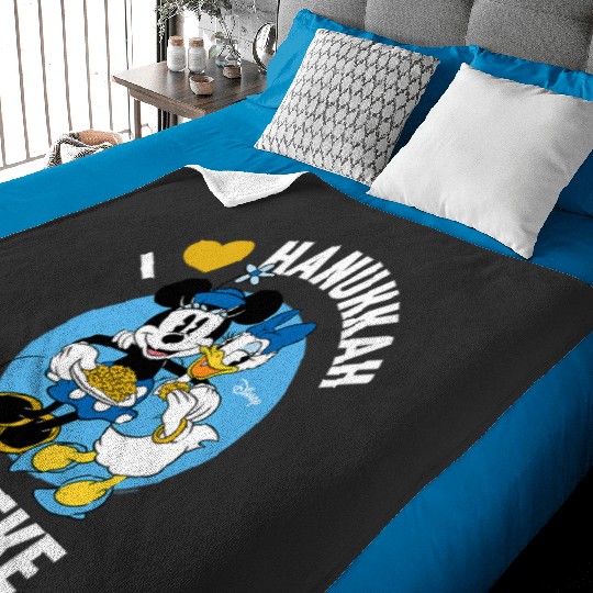 Disney  Minnie Daisy I Love Hanukkah A Latke Baby Blankets