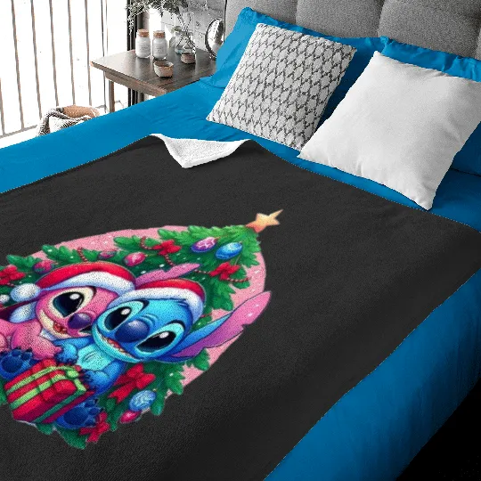 Lilo And Stitch , Stitch Angel , Lilo and Stitch , Merry Xmas Stitch , Disney Family Baby Blankets